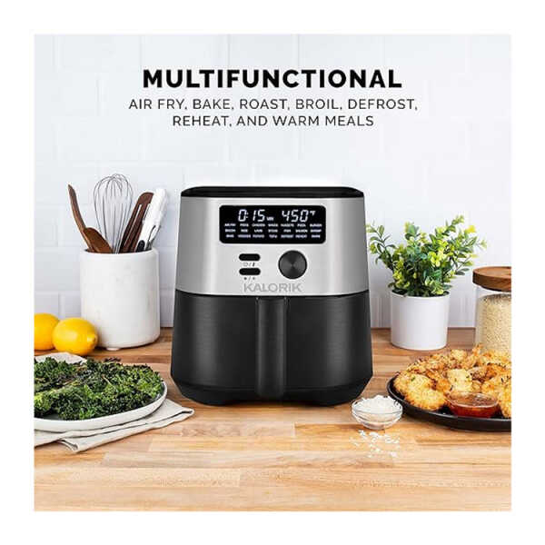 KALORIK MAXX 4QT 7 IN 1 AIR FRYER STAINLESS STEEL | FT50929 - Image 