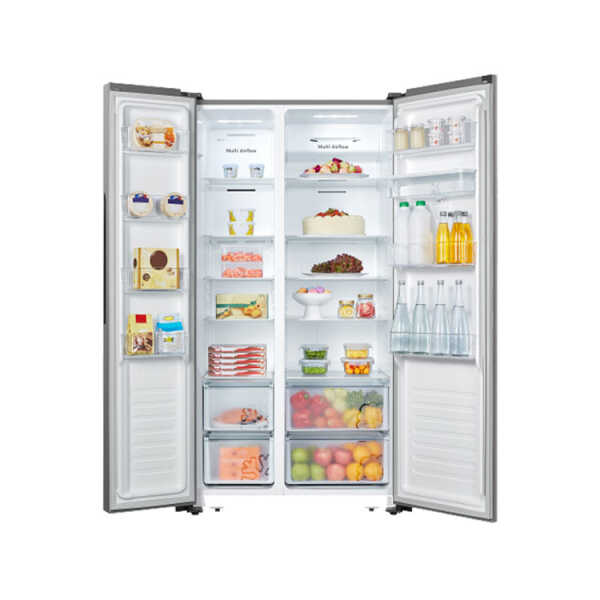 HISENSE 19 CU.FT SIDE BY SIDE 2 DOORS FREESTANDING REFRIGERATOR WITH DISPENSER  | RS19N6ASI - Image 