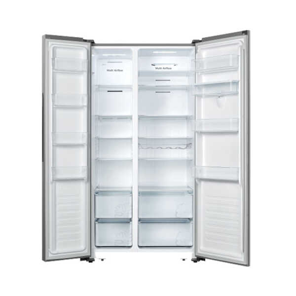 HISENSE 19 CU.FT SIDE BY SIDE 2 DOORS FREESTANDING REFRIGERATOR WITH DISPENSER  | RS19N6ASI - Image 