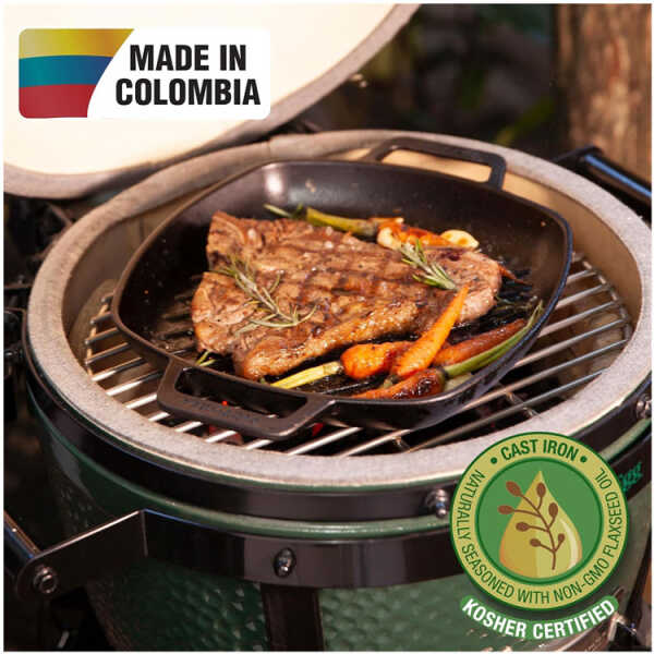VICTORIA 10" SQUARE GRILL PAN WITH DOUBLE LOOP HANDLE | SKL-201 - Image 
