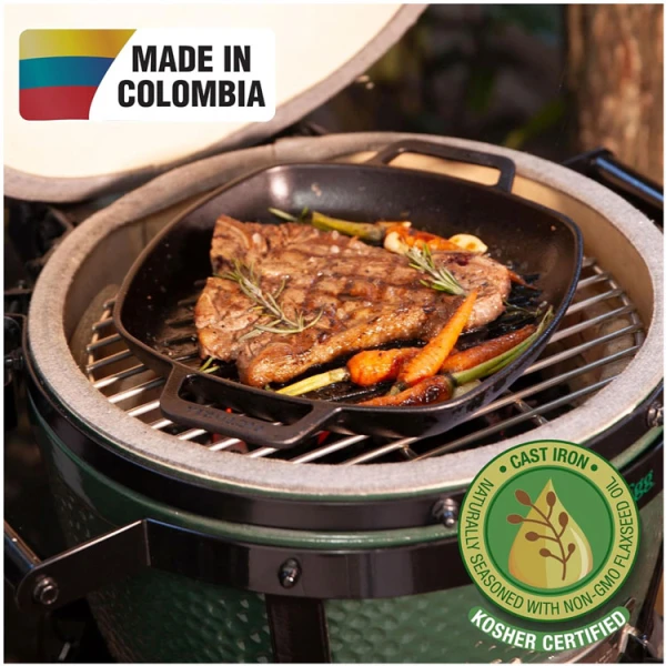 VICTORIA 10" SQUARE GRILL PAN WITH DOUBLE LOOP HANDLE | SKL-201 - Image 