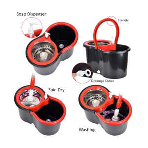 MOP AND BUCKET WITH SOAP DISPENSER | S+M - Image