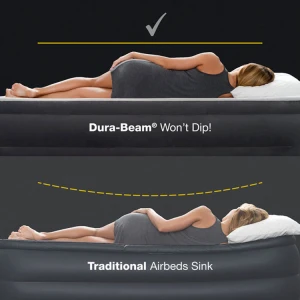 INTEX DURA-BEAM STANDARD PRESTIGE DOWNY AIR MATTRESS W/ BATTERY PUMP FULL SIZE | 64778 - Image 