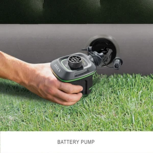 INTEX DURA-BEAM STANDARD PRESTIGE DOWNY AIR MATTRESS W/ BATTERY PUMP FULL SIZE | 64778 - Image 