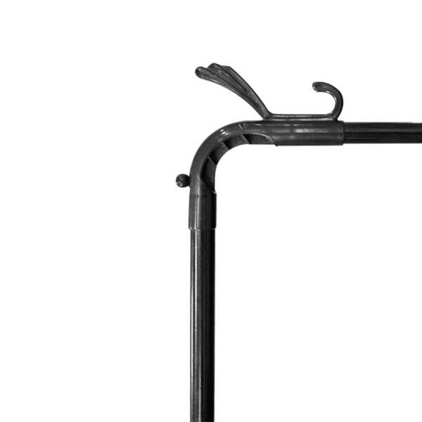 CLOTING RACK W/ 5 SHELVES AND HOOKS BLACK | C86013 - Image 
