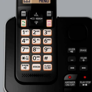 PANASONIC 2 HANDSET CORDLESS TELEPHONE W/ANSWERING & SPEAKER PHONE BLACK | KX-TGC362B - Image 