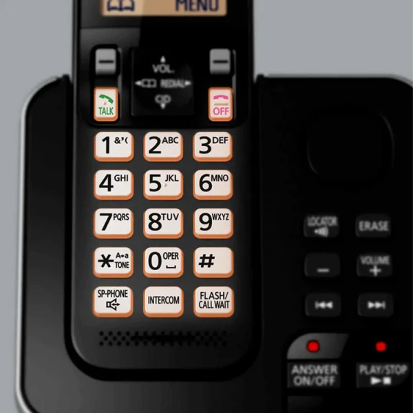 PANASONIC 2 HANDSET CORDLESS TELEPHONE W/ANSWERING & SPEAKER PHONE BLACK | KX-TGC362B - Image 