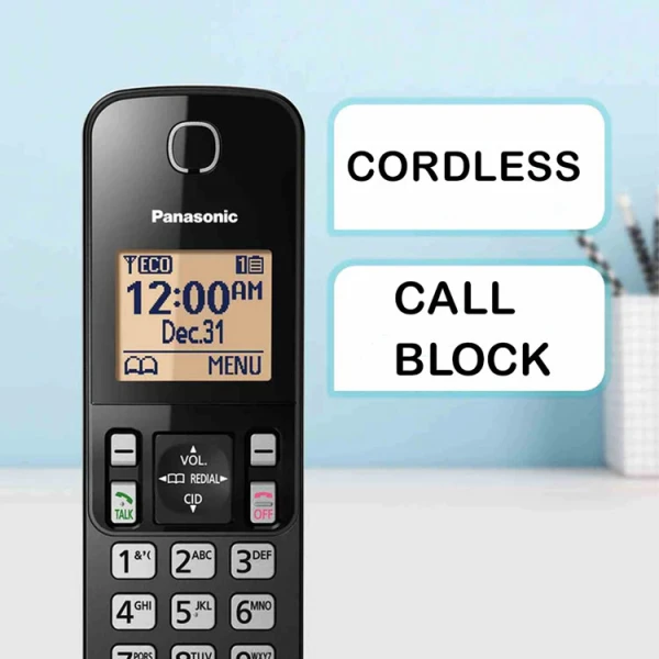 PANASONIC 2 HANDSET CORDLESS TELEPHONE W/ANSWERING & SPEAKER PHONE BLACK | KX-TGC362B - Image 