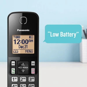 PANASONIC 2 HANDSET CORDLESS TELEPHONE W/ANSWERING & SPEAKER PHONE BLACK | KX-TGC362B - Image 