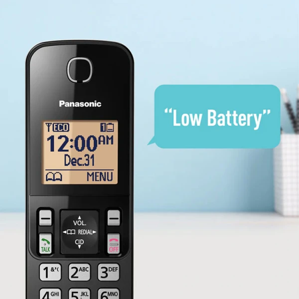 PANASONIC 2 HANDSET CORDLESS TELEPHONE W/ANSWERING & SPEAKER PHONE BLACK | KX-TGC362B - Image 