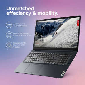 LENOVO 15.6" IDEAPAD 1 LAPTOP AMD R3 7320U 8GB RAM 256GB SSD W11 BLUE | 82VG00BJUS - Image 