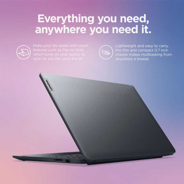 LENOVO 15.6" IDEAPAD 1 LAPTOP AMD R3 7320U 8GB RAM 256GB SSD W11 BLUE | 82VG00BJUS - Image 