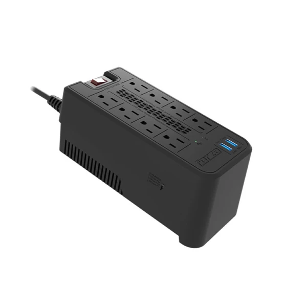 FORZA VOLTAGE REGULATOR, 1200VA/600W, 8 OUTLETS | FVR-1221USB - Image 