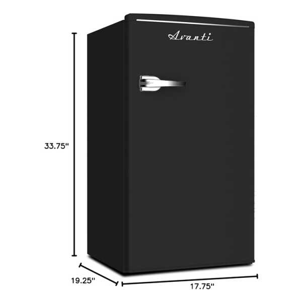 AVANTI RETRO SERIES, COMPACT 3.1 CU.FT MINI REFRIGERATOR, BLACK, 1800W | RMRS31X1B-IS - Image 