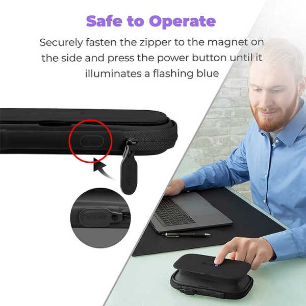 HOMEDICS PORTABLE UV SANITIZER CLEANER FOR CELLPHONE | SAN-PH100-BK - Image 