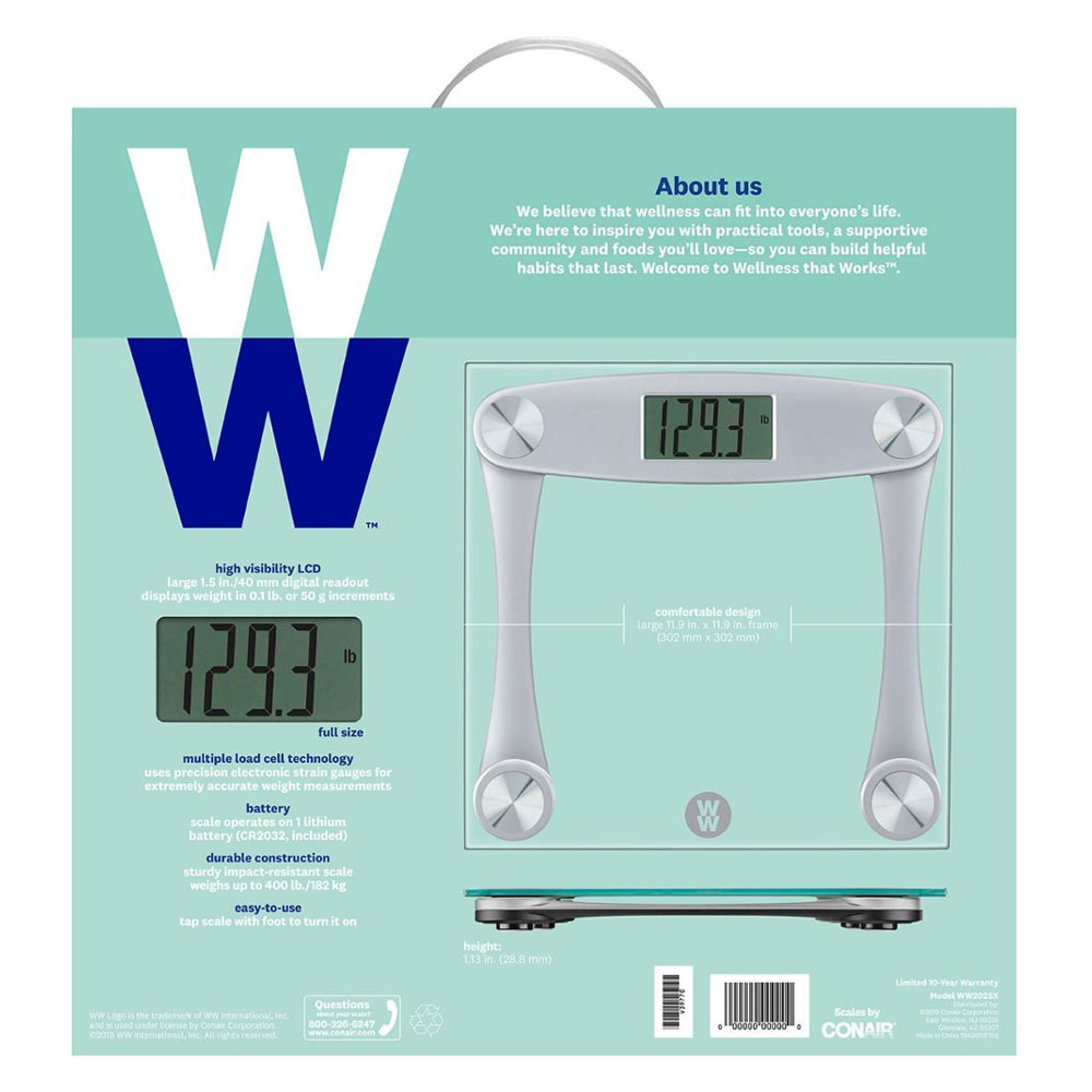 CONAIR WEIGHT WATCHERS DIGITAL SCALE UP TO 400LBS 181 KG WW202SZ HSDS Online