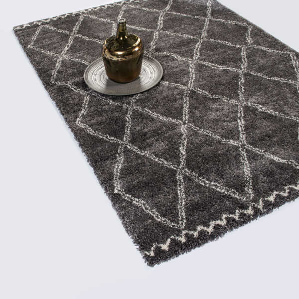 KARWEI VARAMIN RUG DARK GRAY, WIT 35 MM,  120X170CM | 133680 - Image 