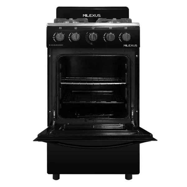 MILEXUS 4 BURNERS 20" GAS RANGE BLACK | MLEG4Q900NEGRA - Image 