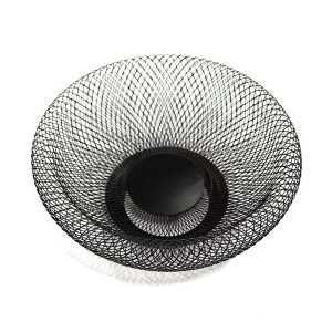 BLACK ROUND CRISSCROSS DOUBLE WALL FRUITBASKET | 22306015