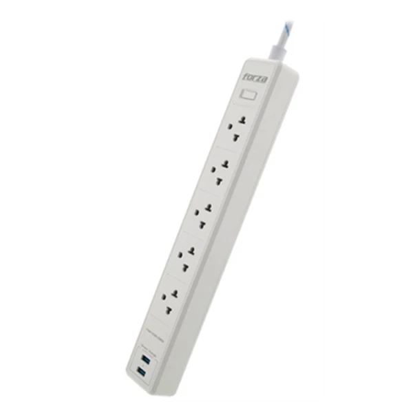 FORZA 1200J/1540W SURGE PROTECTOR WITH USB, WHITE | FSP-512USBW - Image 