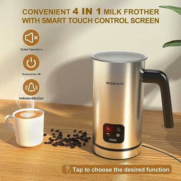 BIZEWO 4 IN 1 ELECTRIC MILK FROTHER | VARIETY - Image 