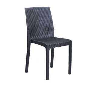 RIPOSSO DARK GREY FAUX RATTAN CHAIR W/O ARMREST | RIPOSSO-NILUFER-GREY