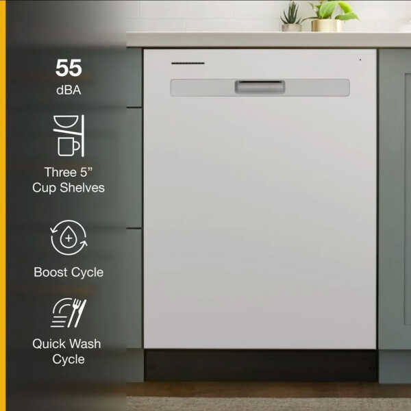WHIRLPOOL 24" BUILT-IN WHITE DISHWASHER | WDP540HAMB - Image 