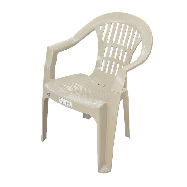 Plastic Armchair Light Cappuccino Brown Riposso Milas Outdoor Seating.