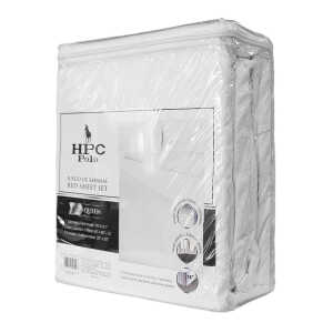 HPC POLO QUEEN SHEET SET 4PC - WHITE | SCR-3206-Q - Image 