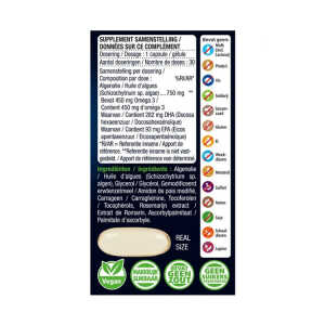 LUCOVITAAL OMEGA-3 375MG DHA & EPA VEGAN - 30 CAPSULES | 83940 - Image 