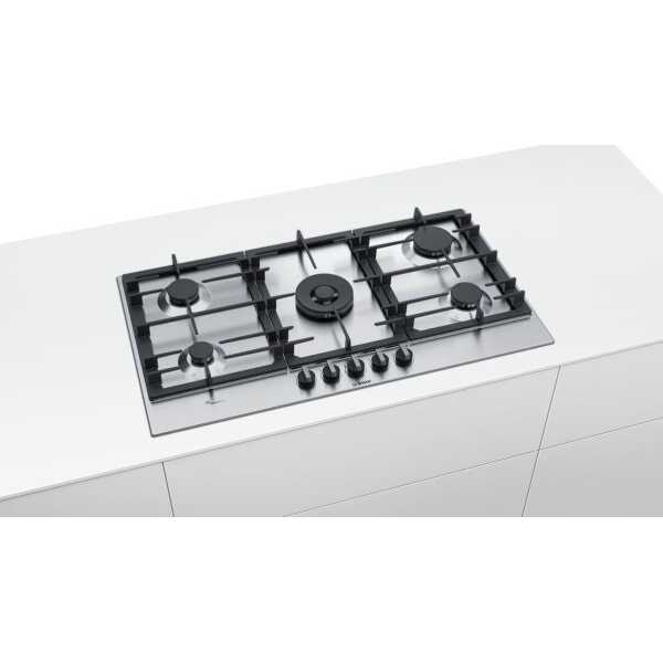 BOSCH SERIE 6 GAS COOKTOP 34" (90 CM) INOX | PCR9A5C90N - Image 