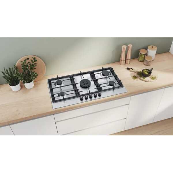 BOSCH SERIE 6 GAS COOKTOP 34" (90 CM) INOX | PCR9A5C90N - Image 
