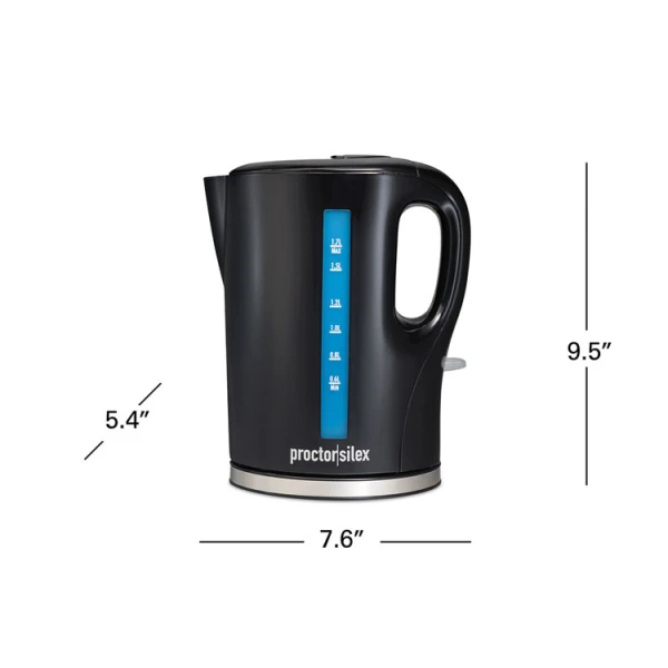 PROCTOR SILEX 1.7L CORDLESS ELECTRIC KETTLE BLACK 120V | PS-41002FG - Image 