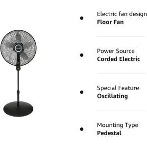 LASKO 20" PEDESTAL FAN W/ REMOTE WIRE GRILL | S20625 - Image 