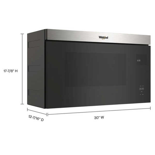 WHIRLPOOL 1.1 CUFT. OVER THE RANGE MICROWAVE OVEN W/ FLUSH BUILT-IN DESIGN BLACK | WMMF5930PZ - Image 