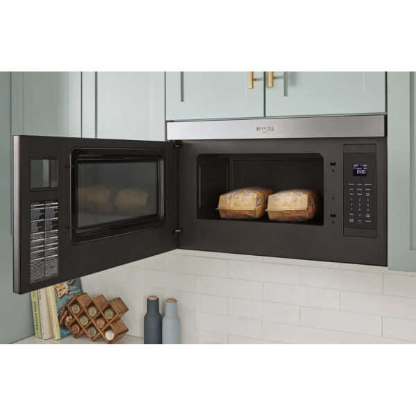 WHIRLPOOL 1.1 CUFT. OVER THE RANGE MICROWAVE OVEN W/ FLUSH BUILT-IN DESIGN BLACK | WMMF5930PZ - Image 