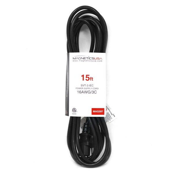 MAGNETICS 15FT IEC POWER SUPPLY CABLE, 16AWG | MAG-597 - Image 1