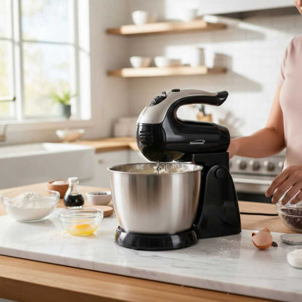 BRENTWOOD 3QT/2.8L STAND/HAND MIXER BLACK 120V - 200W | SM-1153 - Image 