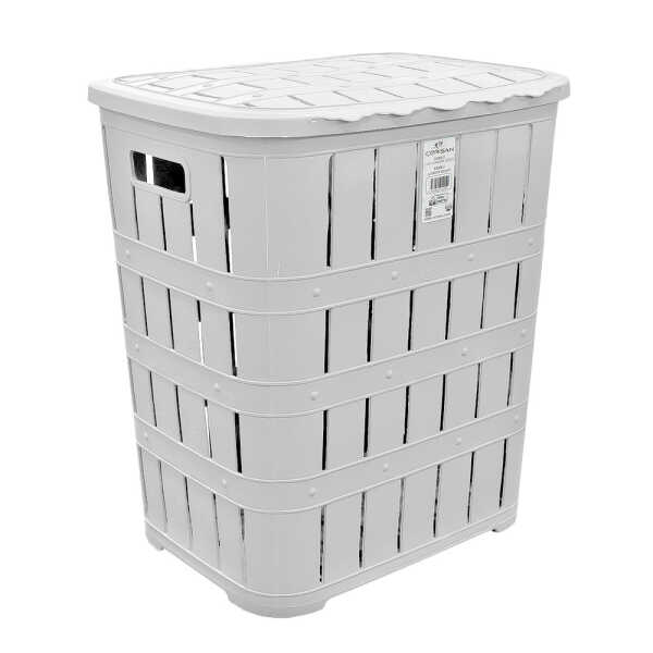 BAMBOO LAUNDRY BASKET WITH LID | T22205 - Image 