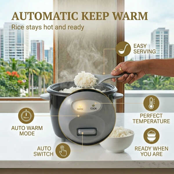 HAMILTON BEACH 10 CUP GLASS LID RICE COOKER BLACK | 37542 - Image 