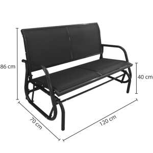 PRIMO OUTDOOR BLACK METAL BENCH | C1010BK - Image