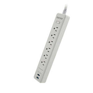 FORZA SURGE PROTECTOR 1200J/1680W 6 OUTLETS FLAT PLUG 120V/240V | FSP-612USBW - Image 