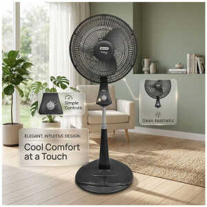 SAMURAI TROPICAL PLUS 18" PEDESTAL FAN 120V BLACK | VE2312IO - Image 