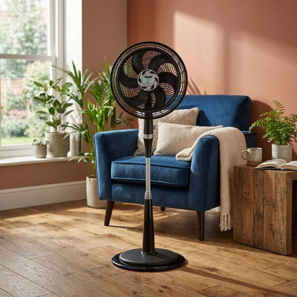 SAMURAI ULTRA SILENCE FORCE 2-IN-1 18" PEDESTAL FAN 120V BLACK | VE3473IO - Image 