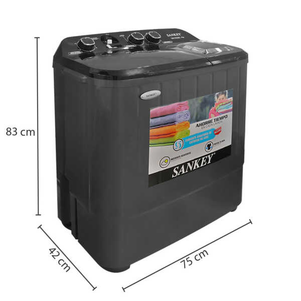 SANKEY 7KG BLACK TWIN TUB WASHING MACHINE | WM-7015 - Image 