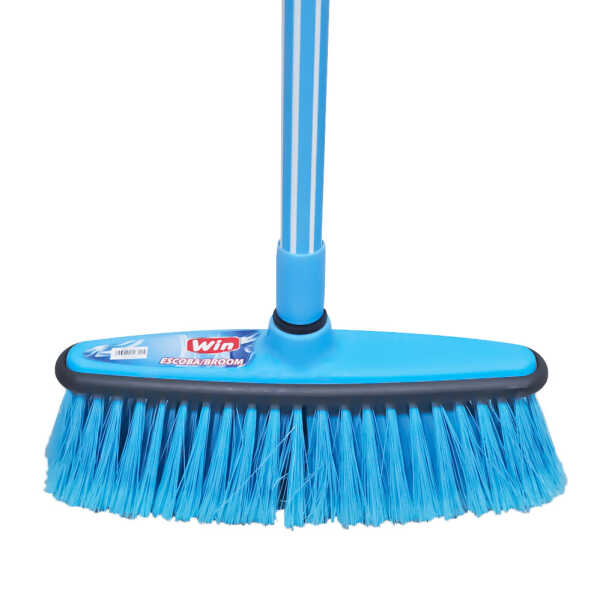 WIN PLASTIC BROOM WITH STICK BLUE | 036-0959 - Image 