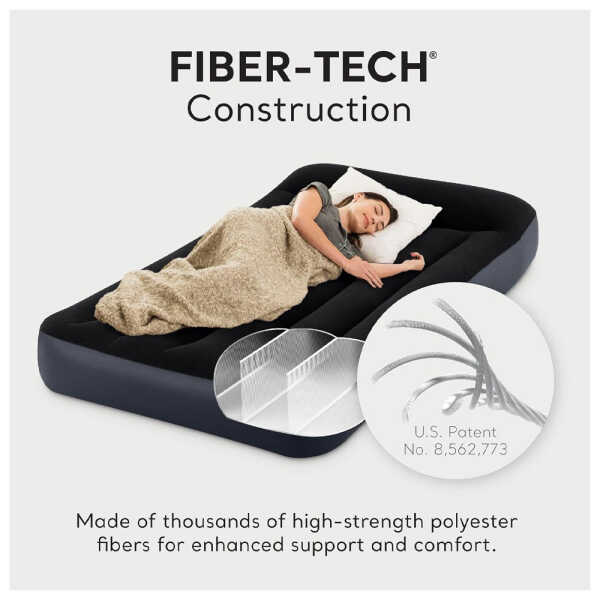 INTEX TWIN DURA-BEAM PILLOW REST CLASSIC AIR MATTRESS | 64141 - Image 