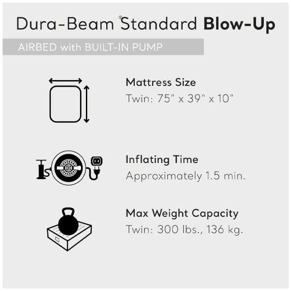 INTEX TWIN DURA-BEAM PILLOW REST CLASSIC AIR MATTRESS | 64141 - Image 