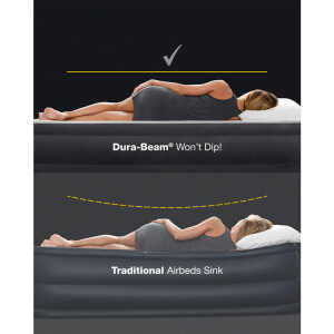 INTEX TWIN DURA-BEAM DOWNY AIR MATTRESS WITH BUILT-IN FOOT PUMP | 64761 - Image 