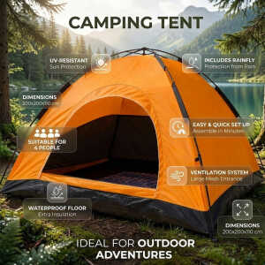 CAMPING TENT 200X200X110CM | ALP-003 - Image 